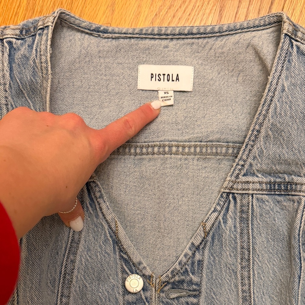 Pistola Women's Gray Denim Overalls - Picture 3 of 6